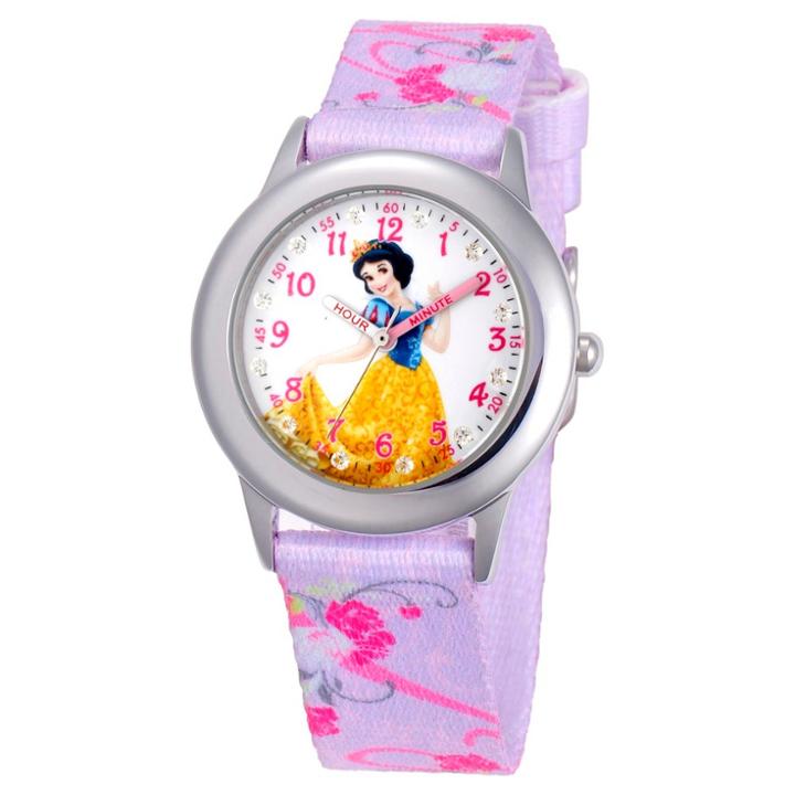 Disney Girls' Snow White Stainless Steel Glitz Case Watch,