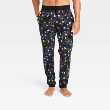 Men's Pac-man Halloween Jogger Pajama Pants - Black