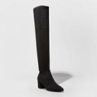 Women's Navaih Pointed Toe Over The Knee Fashion Boots - A New Day Black