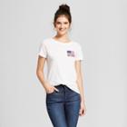 Women's Atlanta American Flag Short Sleeve Crew Neck T-shirt - Awake - White