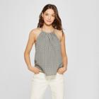 Women's Gingham High Neck Tank - Universal Thread Black
