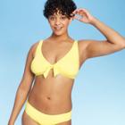 Women's Tie-front Over The Shoulder Strap Bikini Top - Kona Sol Light Yellow
