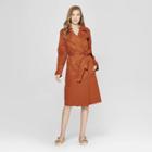 Women's Trench Coat - A New Day Rust (red)