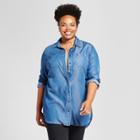 Women's Plus Size Tencel Button-down Tunic - Ava & Viv