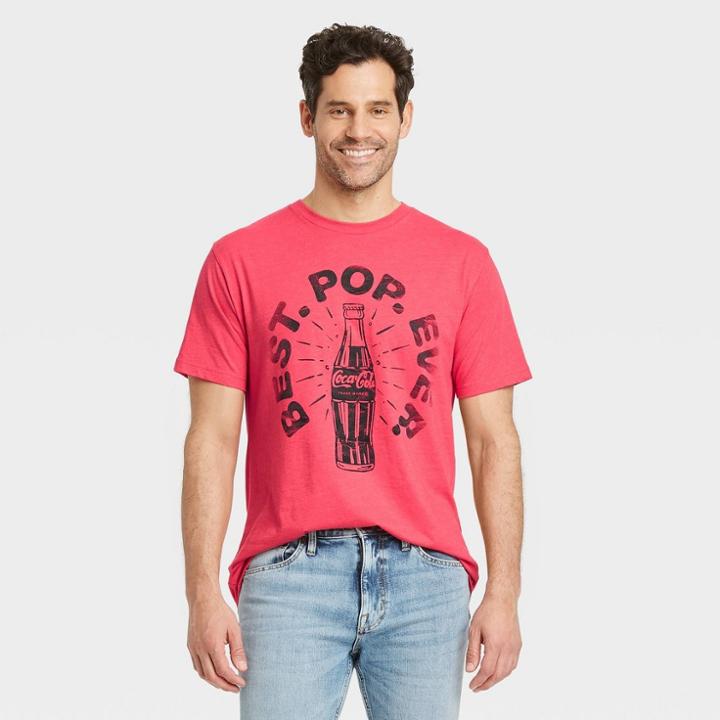 Coca-cola Men's 'best Pop Ever' Short Sleeve Graphic T-shirt - Heather Red