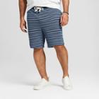 Men's Big & Tall 8.5 Striped Knit Lounge Shorts - Goodfellow & Co Indigo Stripe