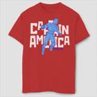 Boys' Marvel Captain America Text Pop Short Sleeve T-shirt - Red