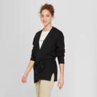 Women's Belted Cardigan Sweater - A New Day Black