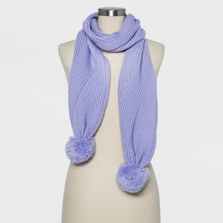 Women's Ribbed Poms Scarf - A New Day