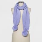 Women's Ribbed Poms Scarf - A New Day