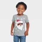 Toddler Boys' Well Worn Multicultural Santa Printed T-shirt - Gray