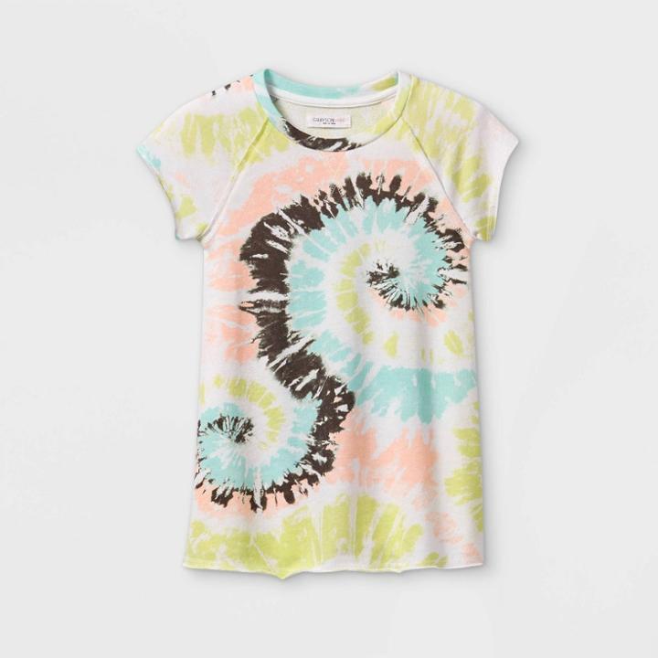 Grayson Mini Toddler Girls' Tie-dye French Terry Short Sleeve Dress