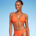 Women's Center Front Ring Triangle Bikini Top - Shade & Shore Orange D/dd Cup