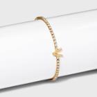 Gold Plated Cubic Zirconia Initial 'v' Tennis Bracelet - A New Day Gold