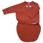 Embe Emb Starter Long Sleeve Swaddle Wrap With Fold Over Mitts - Rust, Red