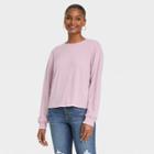 Women's Long Sleeve Boxy T-shirt - Universal Thread Purple