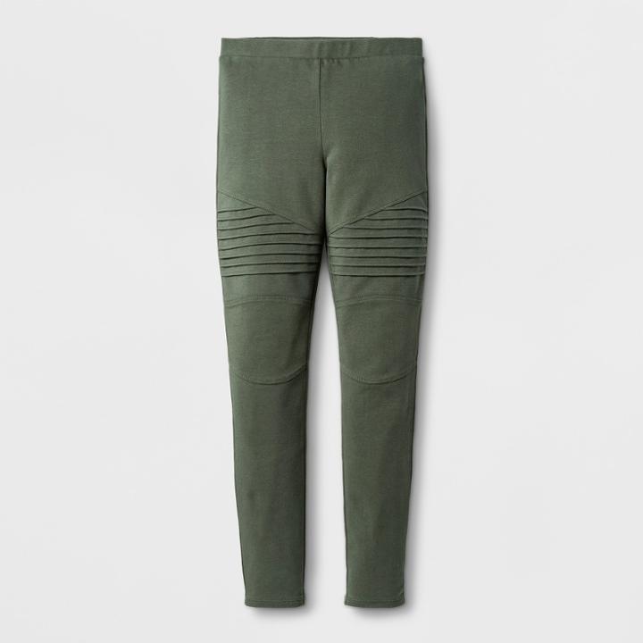 Target Girls' Moto Leggings - Art Class Olive
