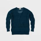 Women's Crewneck Mesh Pullover - Universal Thread Blue