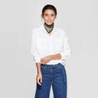 Women's Long Sleeve Boyfriend Shirt - Universal Thread White