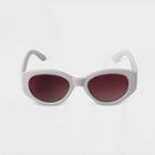 Women's Plastic Oval Sunglasses - A New Day White