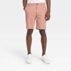 Men's 9 Linden Flat Front Shorts - Goodfellow & Co Coral Pink