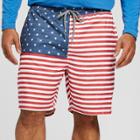 Men's Big & Tall Striped 7.5 Thirteenth Elastic Waist Board Shorts - Goodfellow & Co