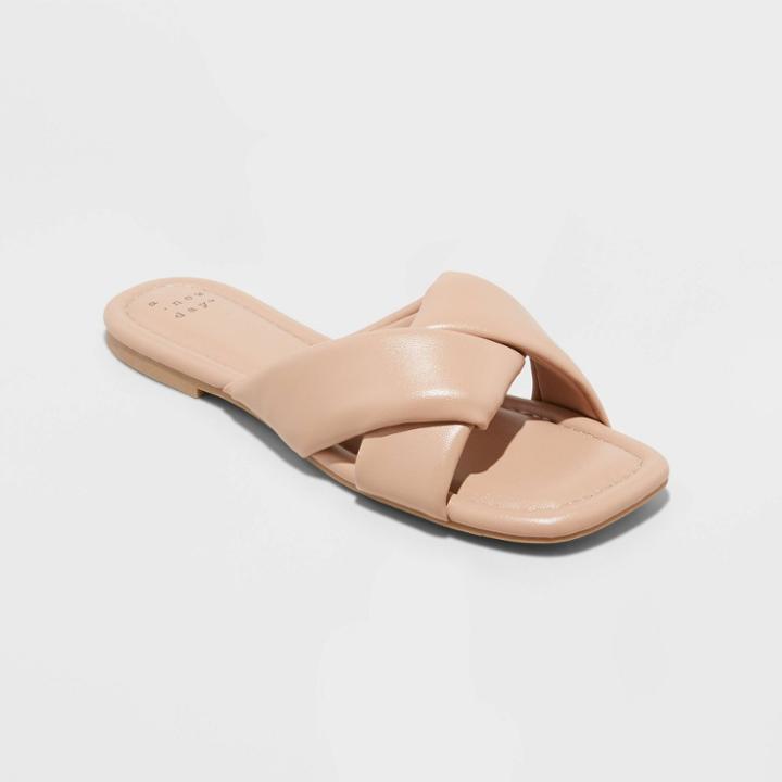 Women's Lisa Slide Sandals - A New Day Tan
