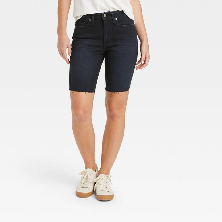 Women's High-rise Bermuda Jean Shorts - Universal Thread Black Wash