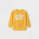 Grayson Mini Baby Girls' 'choose Happy' Sweatshirt - Yellow Newborn
