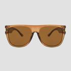 Women's Square Plastic Crystal Sunglasses - A New Day Brown