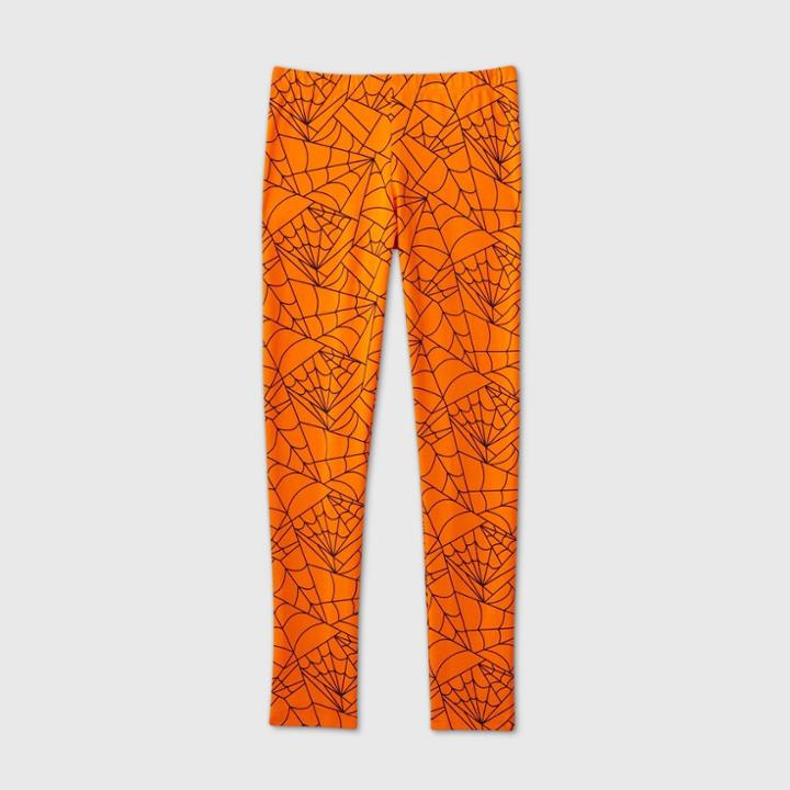 Girls' Halloween Leggings - Cat & Jack Orange