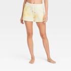 Women's Beautifully Soft Fleece Tie-dye Lounge Shorts - Stars Above Yellow