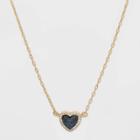 Sugarfix By Baublebar Druzy Heart Pendant Necklace - Black, Women's, Blue