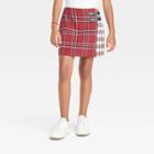 Girls' Mixed Plaid Skirt - Art Class Red/cream