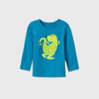 Toddler Boys' Long Sleeve Dino Crossword Graphic T-shirt - Cat & Jack Turquoise