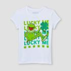 Girls' The Muppets Kermit The Frog Lucky Me Short Sleeve Graphic T-shirt - White
