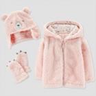 Baby Girls' Fleece Bear Jacket Set - Just One You Made By Carter's Clay