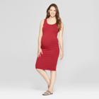 Maternity Shirred Tank Dress - Isabel Maternity By Ingrid & Isabel Dark Red Heather