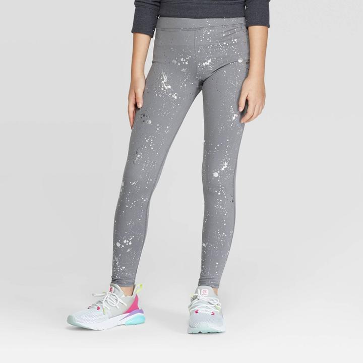 Girls' Foil Printed Performance Leggings - C9 Champion Gray L, Girl's,