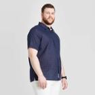 Men's Tall Printed Standard Fit Short Sleeve Shirt - Goodfellow & Co Navy Mt,