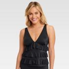 Dreamsuit By Miracle Brands Women's Slimming Control Laser Cut Tankini - Black