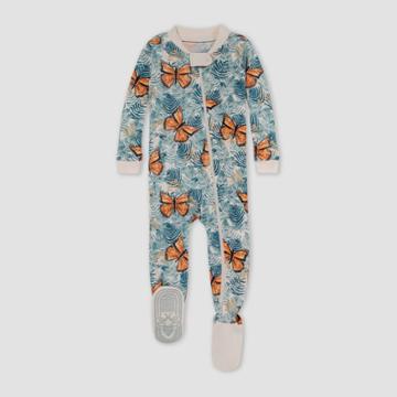 Burt's Bees Baby Baby Girls' Butterfly Snug Fit Footed Pajama