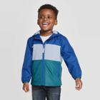 Toddler Boys' Windbreaker Jacket - Cat & Jack Blue/green 12m, Toddler Boy's