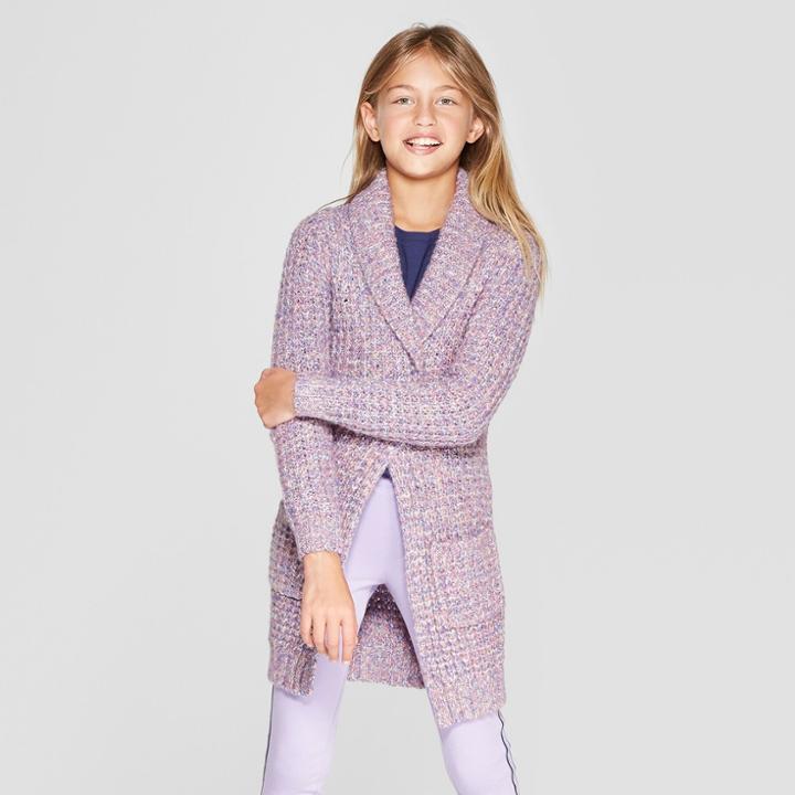 Girls' Long Open Cardigan - Cat & Jack Xs,