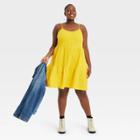 Women's Plus Size Tiered Tank Dress - Universal Thread Yellow