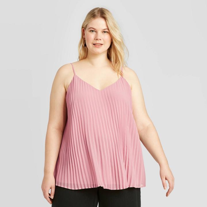 Women's Plus Size Scoop Neck Tank Top - A New Day Purple 1x, Women's,