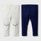 Baby Girls' 2pk Leggings Set - Cat & Jack Critter/nightfall Blue Newborn, Gray