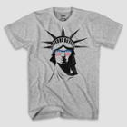 Mad Engine Men's Statue Of Liberty Sunglasses Short Sleeve Graphic T-shirt - Heather Gray