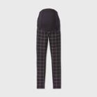 Maternity Plaid Cross Panel Ponte Pants - Isabel Maternity By Ingrid & Isabel Black