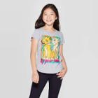 Girls' The Lion King Simba And Nala By Your Side Short Sleeve T-shirt - Heather Gray